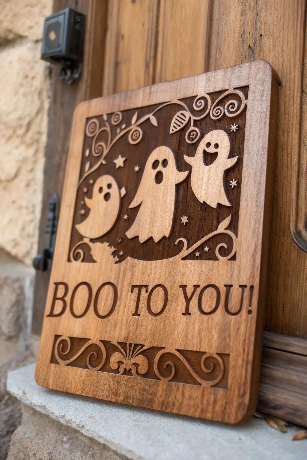 Welcome trick-or-treaters with ghostly charm and artisanal flair.