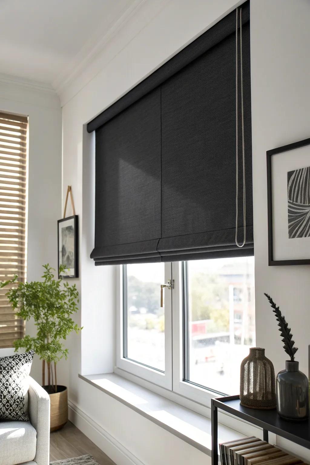 Elevate your space with sleek blackout blinds that combine style and function.