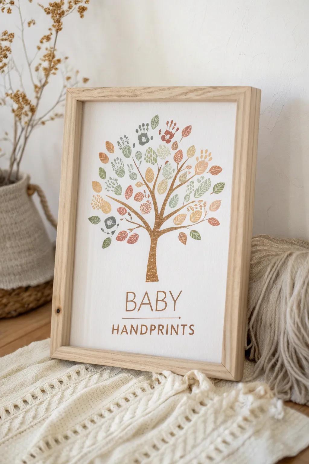 Celebrate your little one's journey with a handcrafted handprint tree that brings warmth and personality to any nursery wall.
