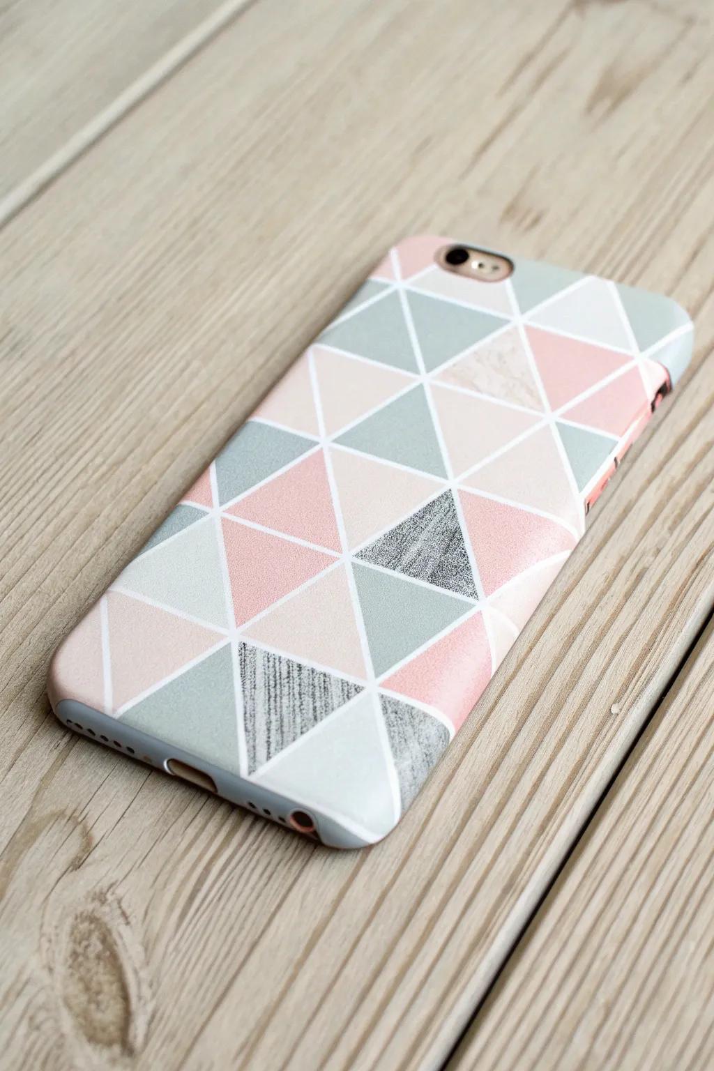 Craft your own Geometric Dreams with this chic DIY phone case idea!