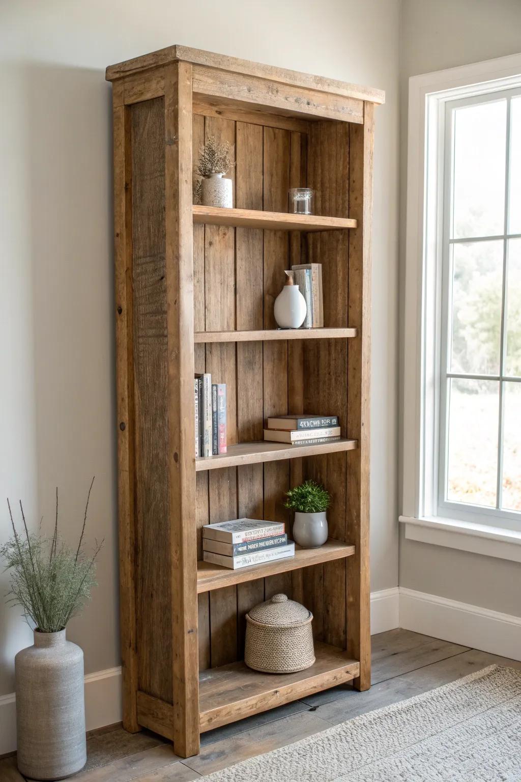 Embrace simplicity and craftsmanship with a custom bookshelf that tells your story. #HomeProjects #ScandiBoho