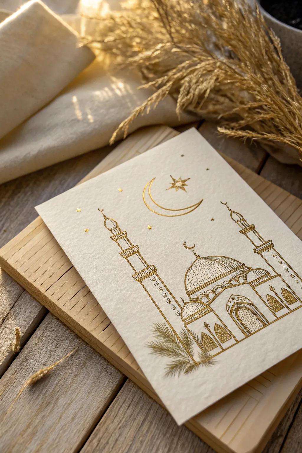 Embrace the spiritual beauty of Ramadan with minimalist elegance and golden artistry.
