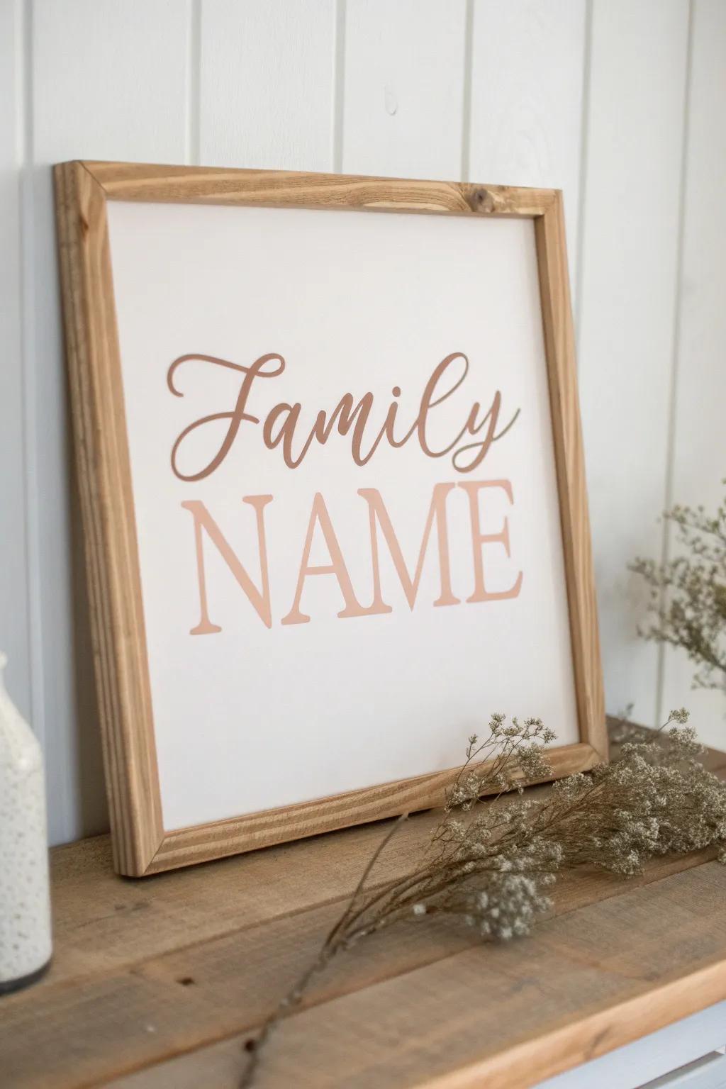 Celebrate your family with artful minimalism: a custom reverse canvas sign that speaks volumes in simplicity.
