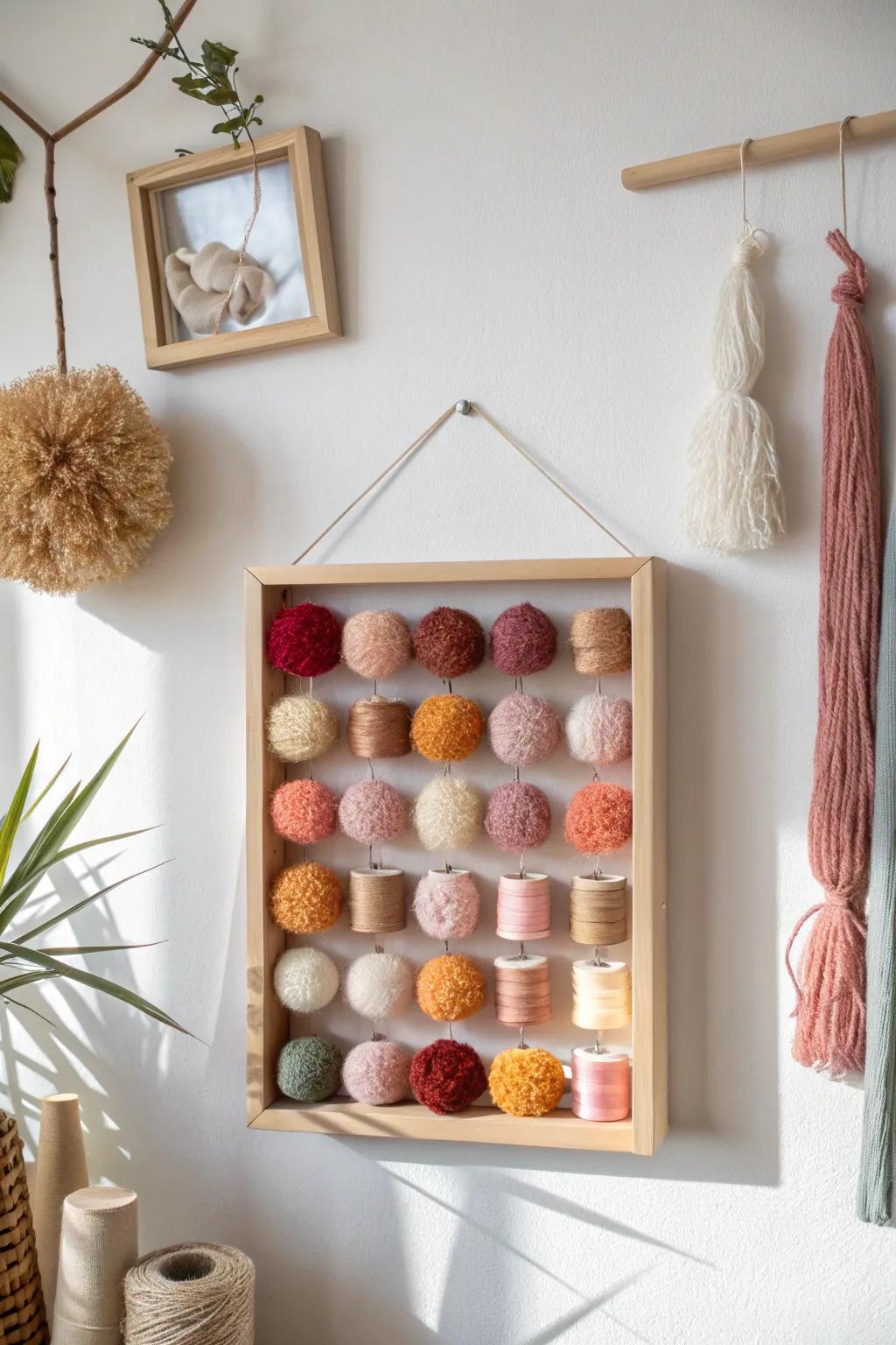 Elevate your crafting corner with minimalist elegance. 🎨✨ #CraftyHaven #ShadowBoxArt
