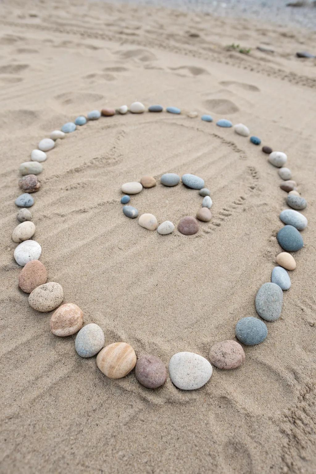 Embrace tranquility with simple stone circles - a perfect blend of nature and art.