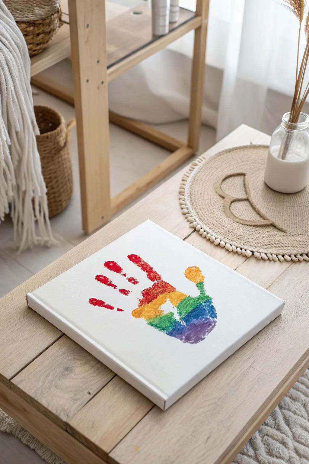 Celebrate the magic of spring with colorful handprint rainbows – where little hands create big smiles.