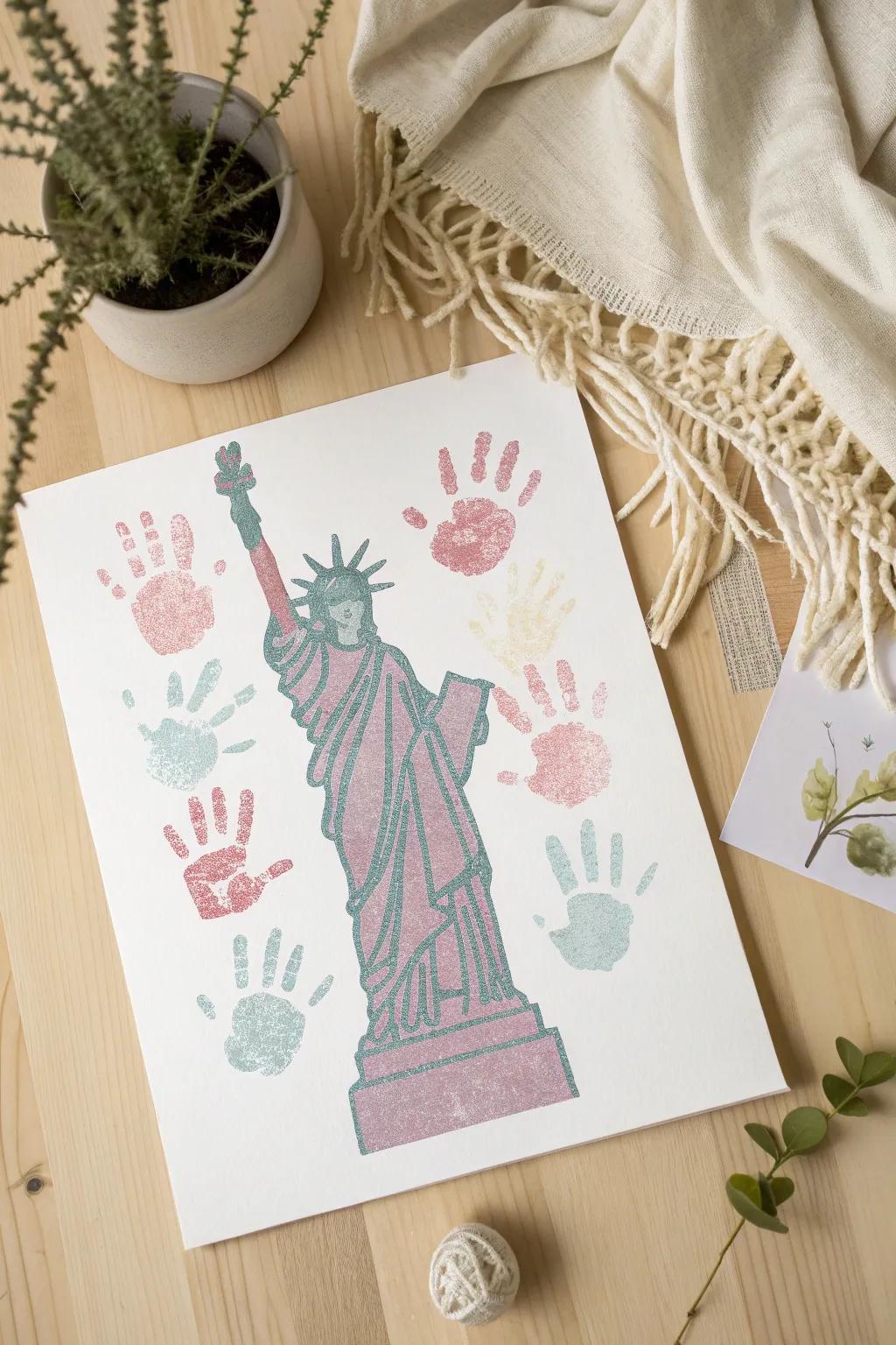 Capture the charm of tiny hands with this delightful Statue of Liberty craft, a perfect blend of creativity and cherished memories.