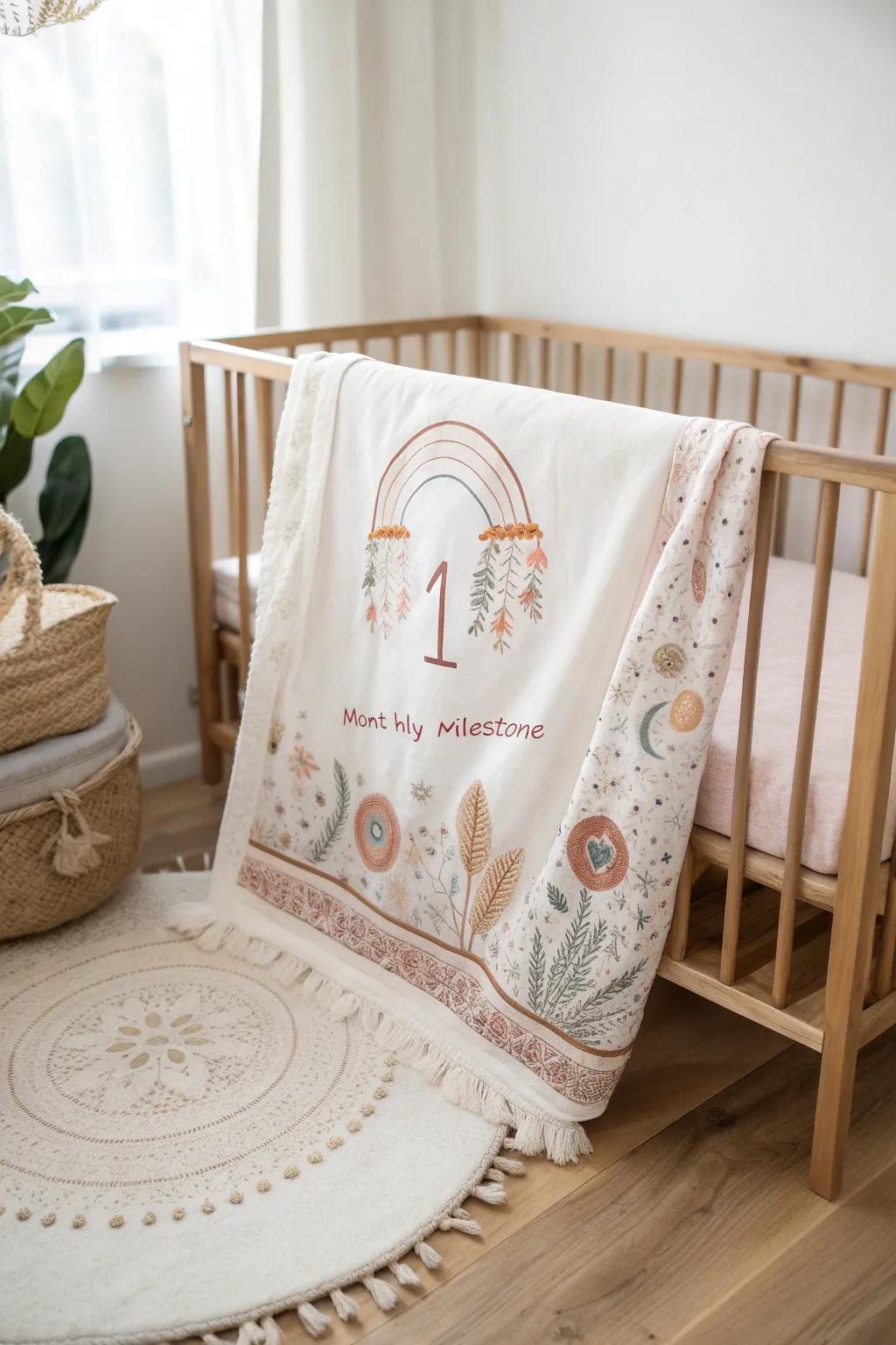 Capture every precious moment with a beautifully crafted milestone blanket. Perfect for those monthly photoshoots!