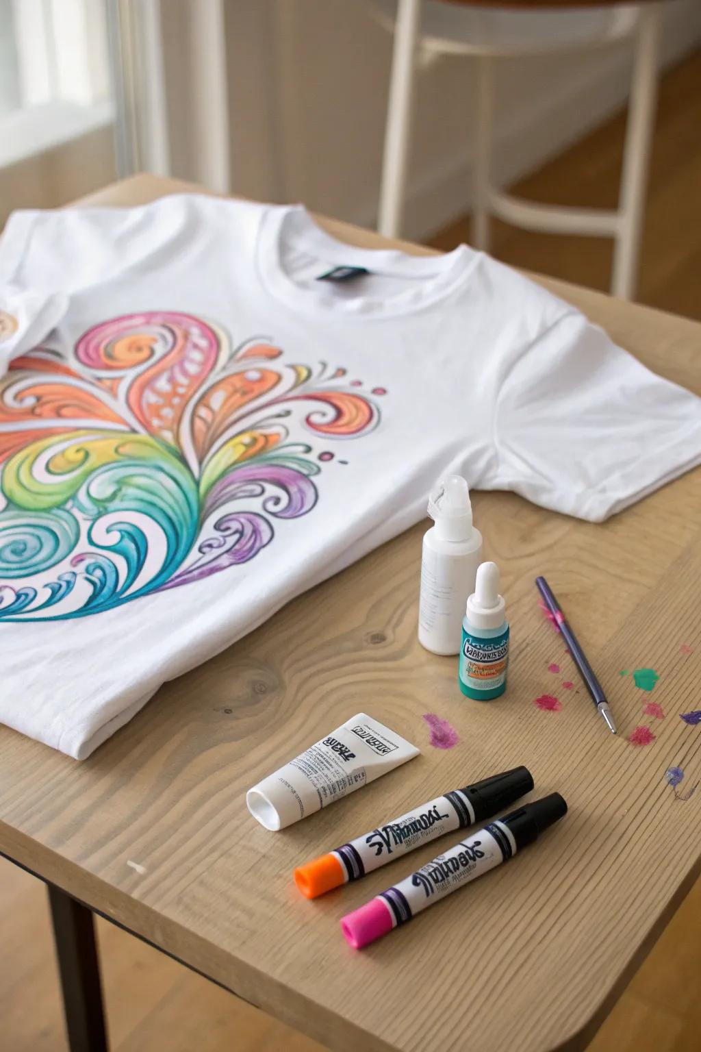 Transform your t-shirt into a canvas of vibrant art with just Sharpies and alcohol!
