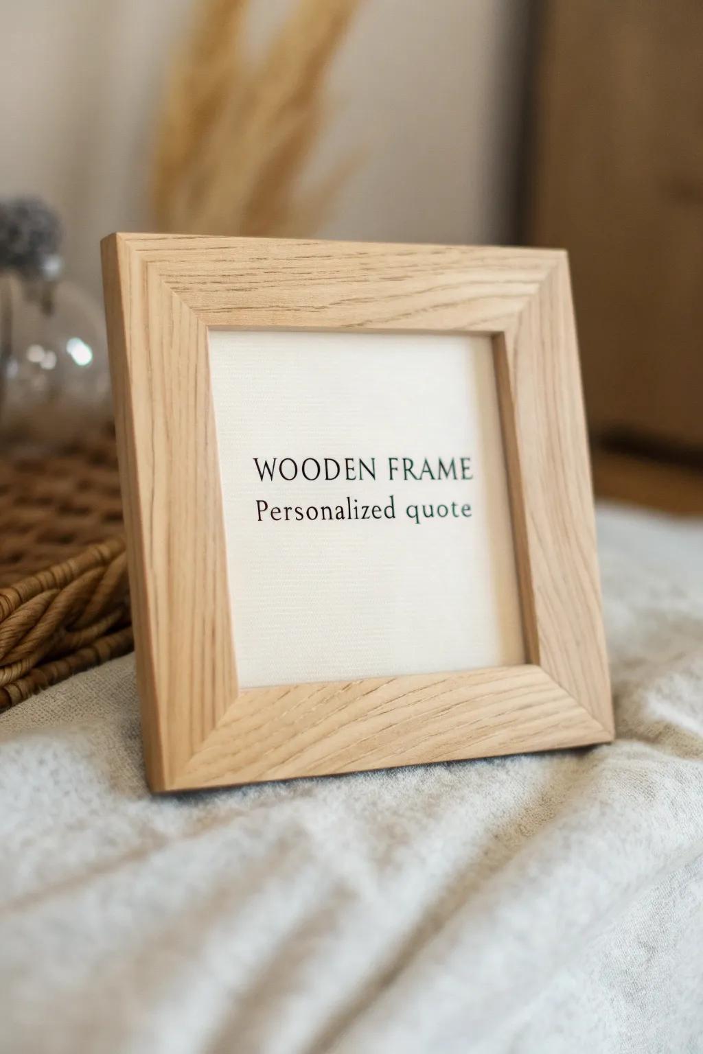 Add a touch of elegance to your space with a personalized wood-burned quote frame, where simplicity meets heartfelt craftsmanship.