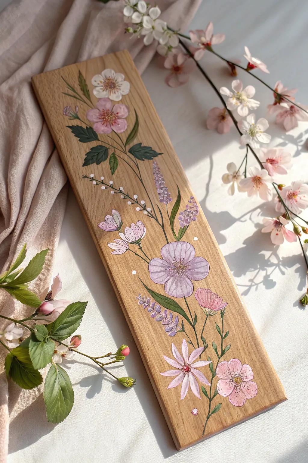 Bring a touch of spring into your home with handcrafted floral wood art.
