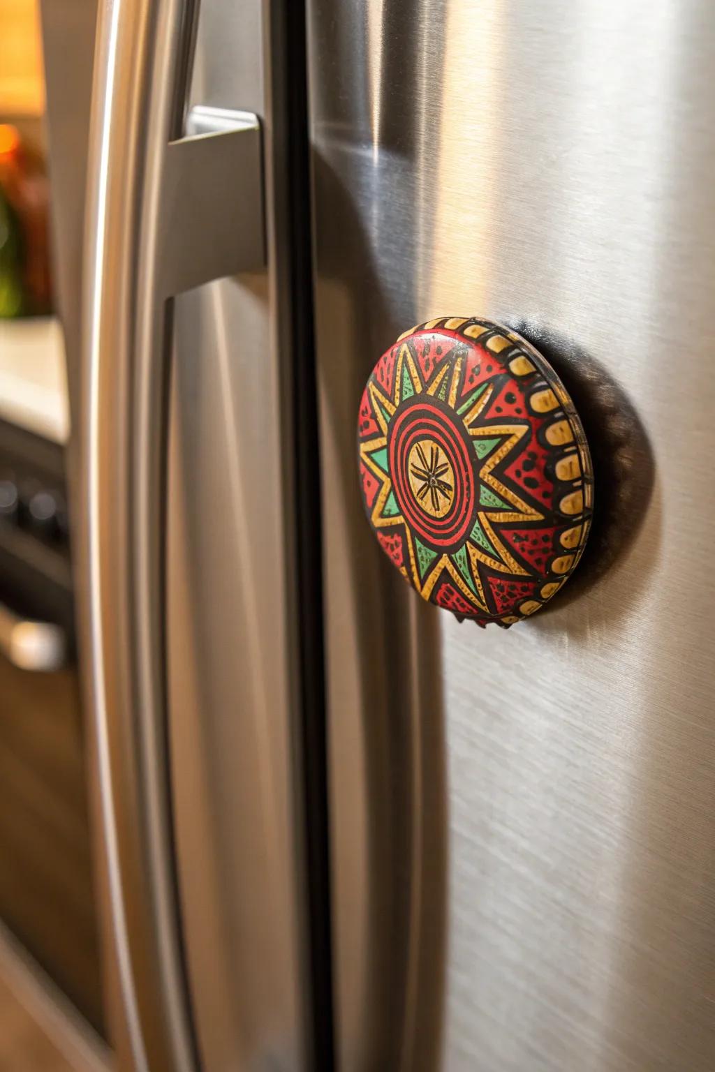 Transform your fridge with artisanal bottle cap magnets—where craftsmanship meets creativity.