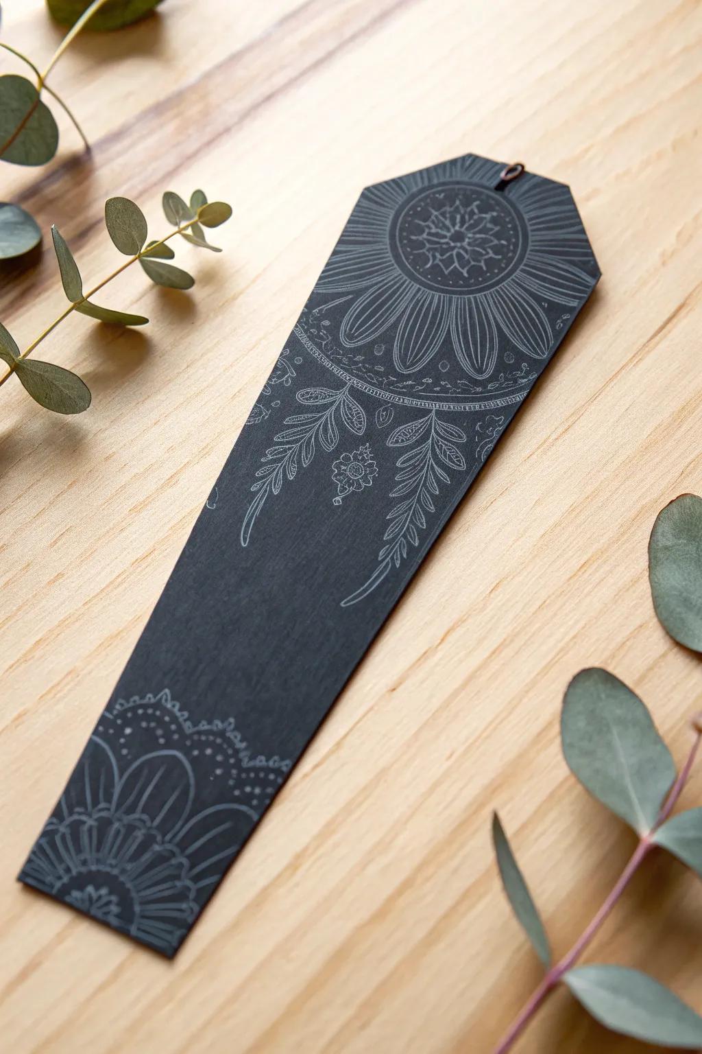 Elevate your Halloween reading with a handcrafted coffin-shaped bookmark, where simplicity meets elegance.