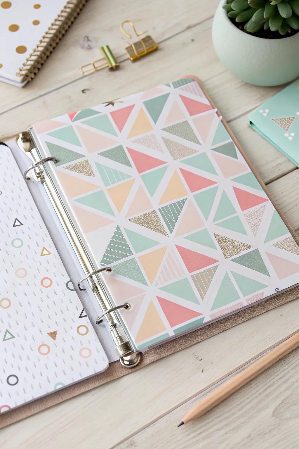 Elevate your binder game with a touch of geometric flair and Scandinavian elegance.