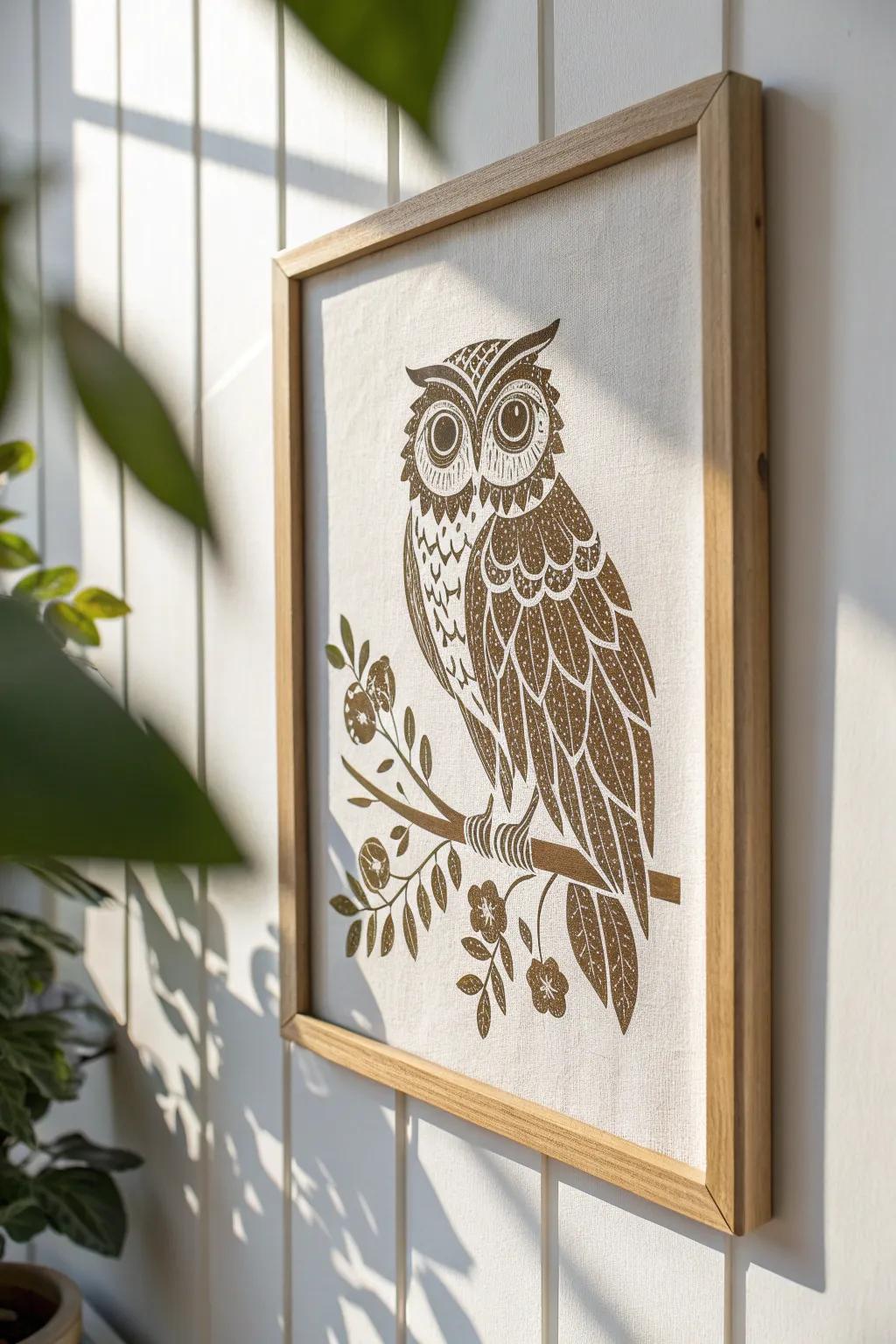 Embrace your wild side with a stunning owl stencil that speaks volumes in simplicity and elegance.