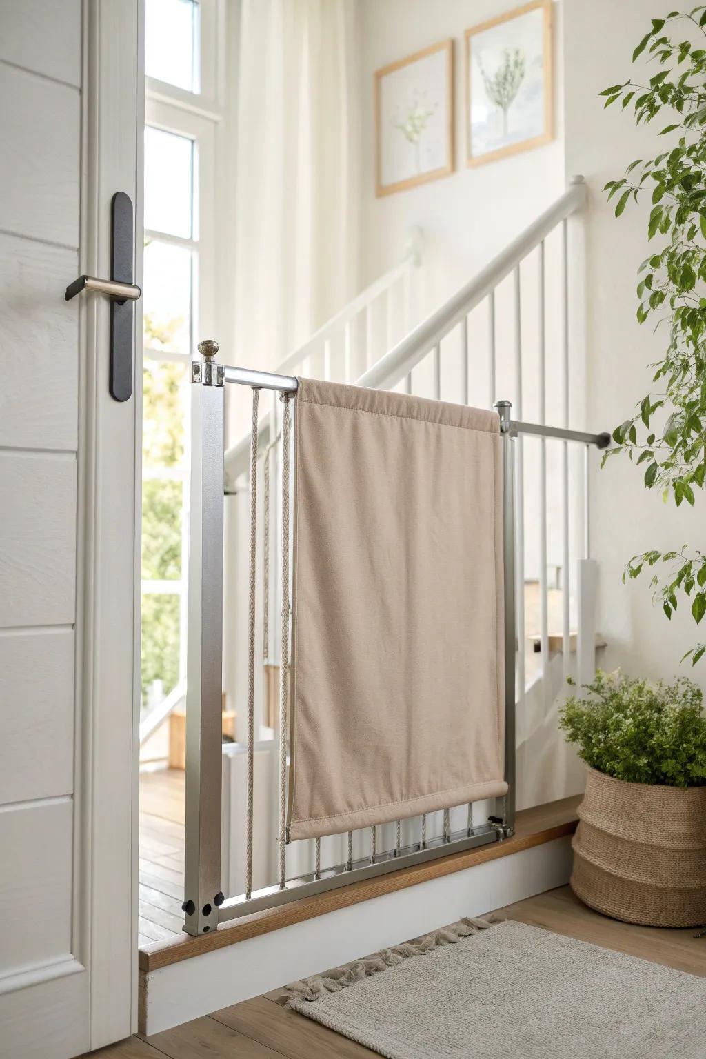 Transform your space with a chic DIY baby gate that blends simplicity and style effortlessly.