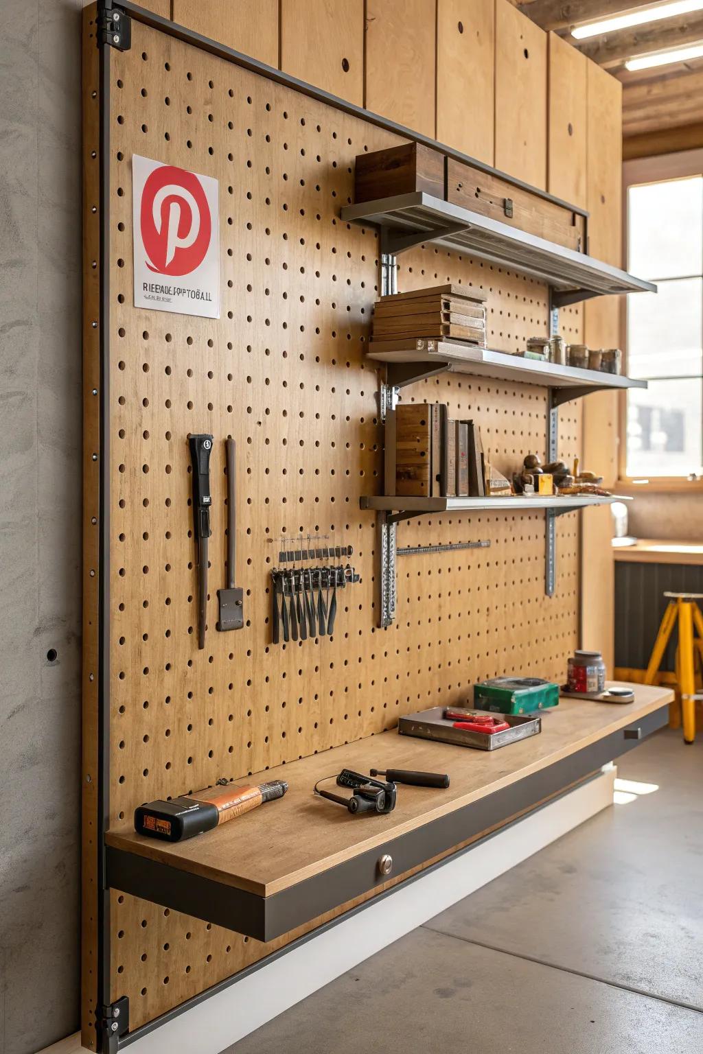 Elevate your workspace with customizable shelving that blends functionality and style.