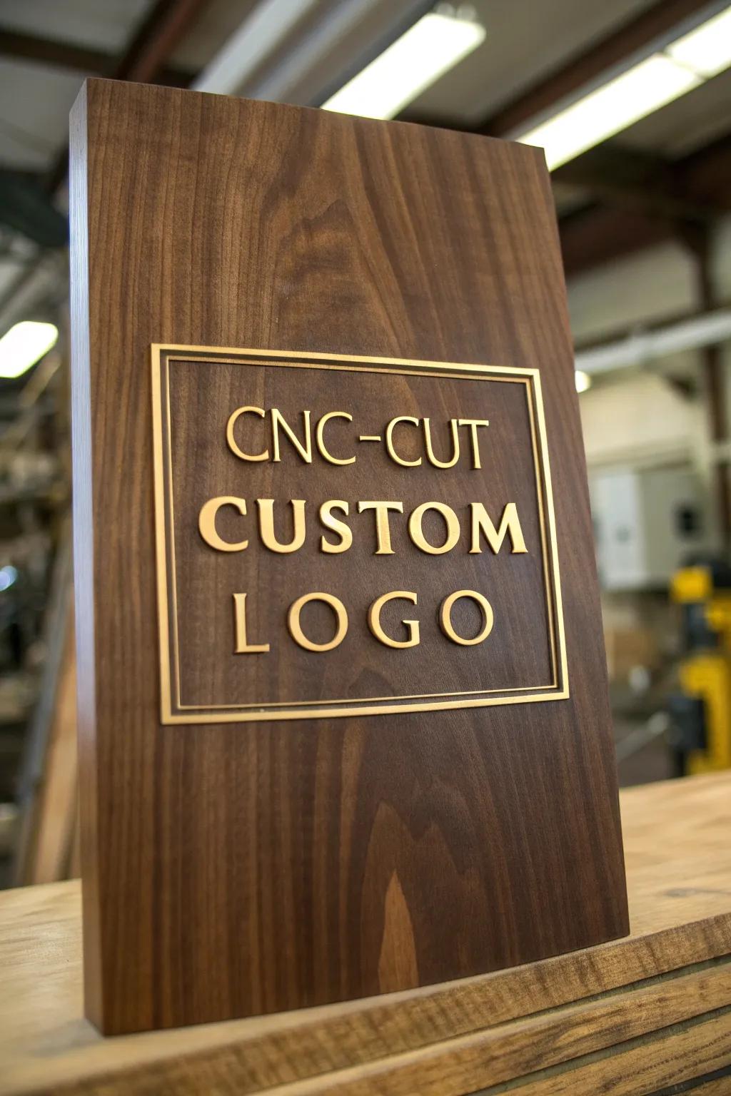 Elevate your brand with a stunning custom logo sign that exudes craftsmanship and elegance.