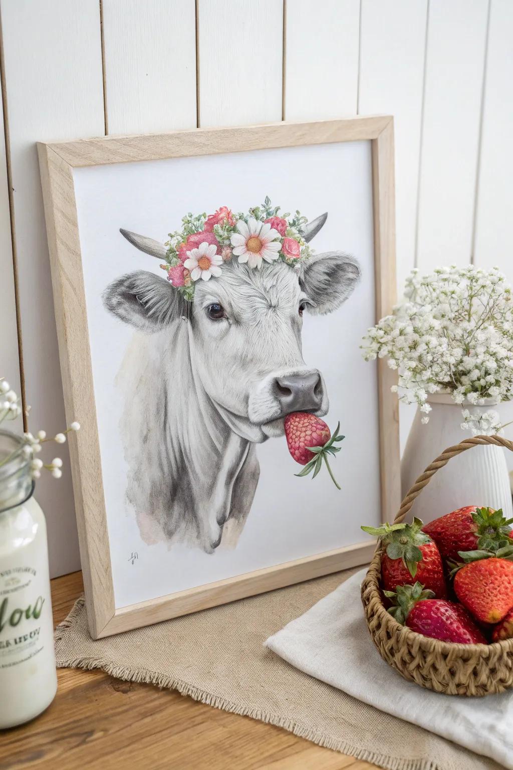 Whimsical Cow: A Playful Twist on Minimalist Art