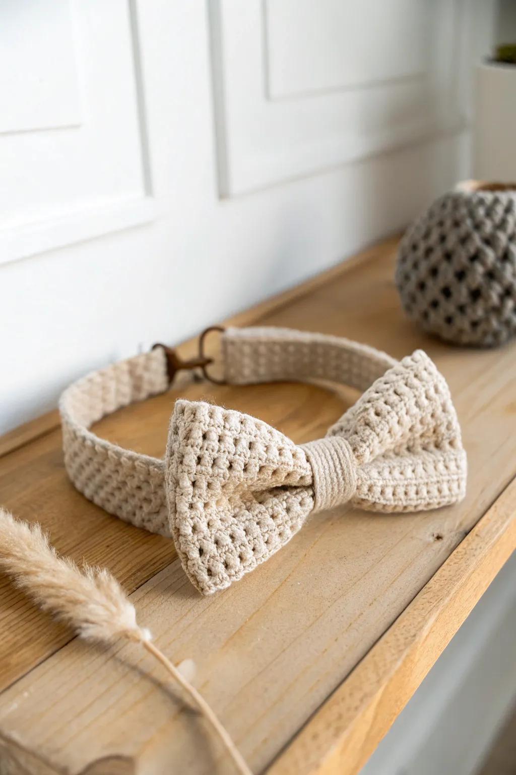 Elevate their look with a touch of handcrafted elegance: the perfect crochet bow tie.