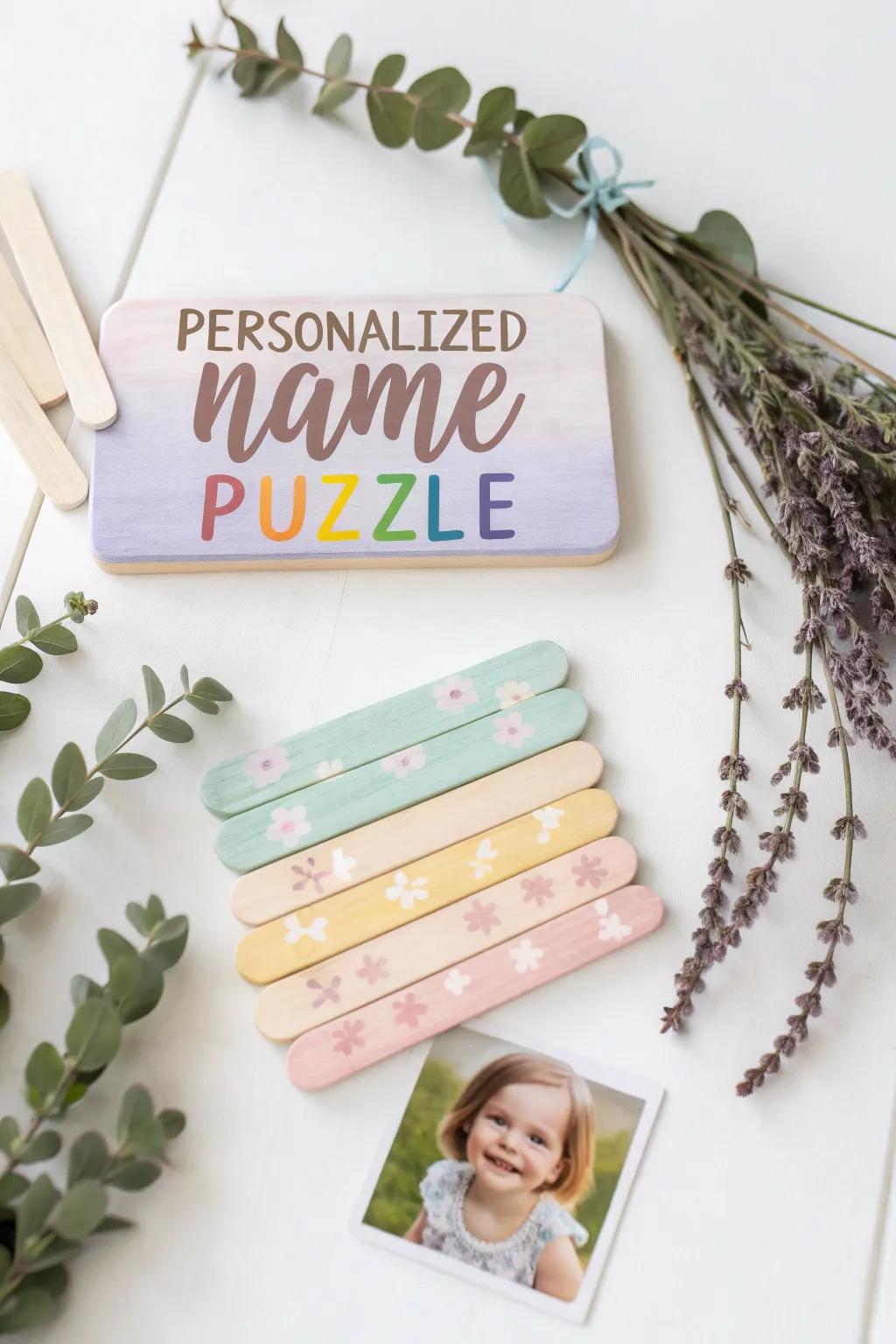 Crafting memories: a personalized name puzzle to celebrate their first day of school!