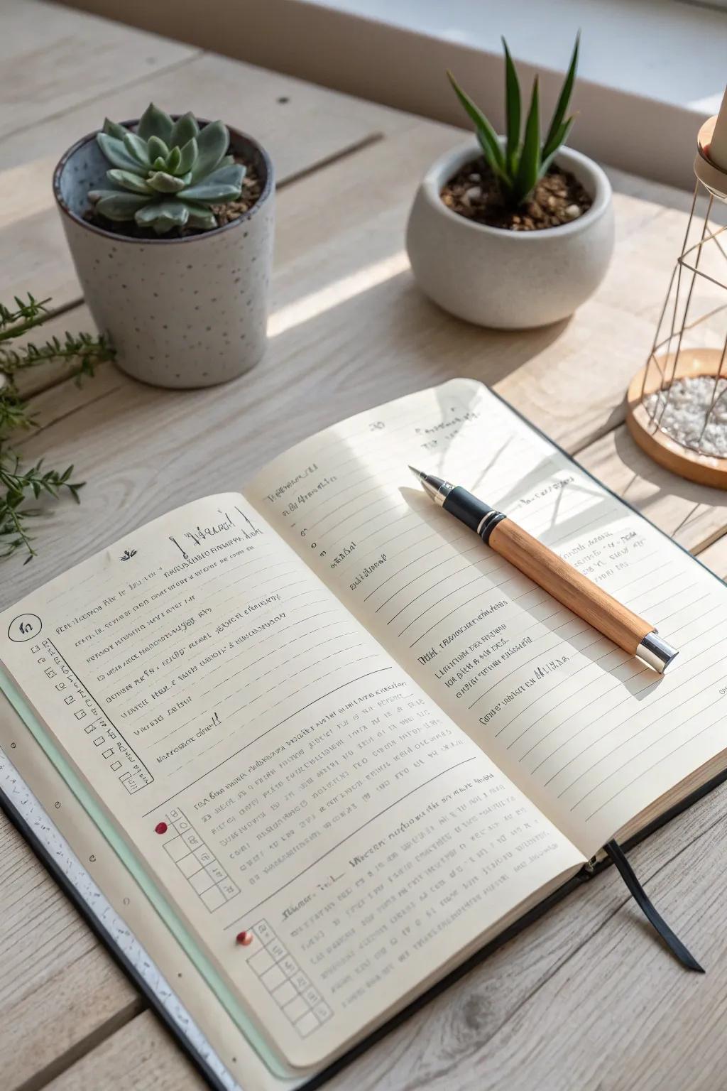 Start the year with mindful reflections. Embrace simplicity and beauty in your journaling journey.