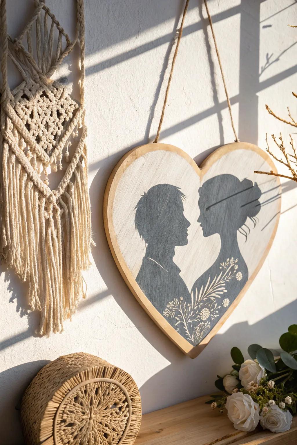 Celebrate love with minimalist elegance: A handcrafted heart canvas capturing timeless romance.
