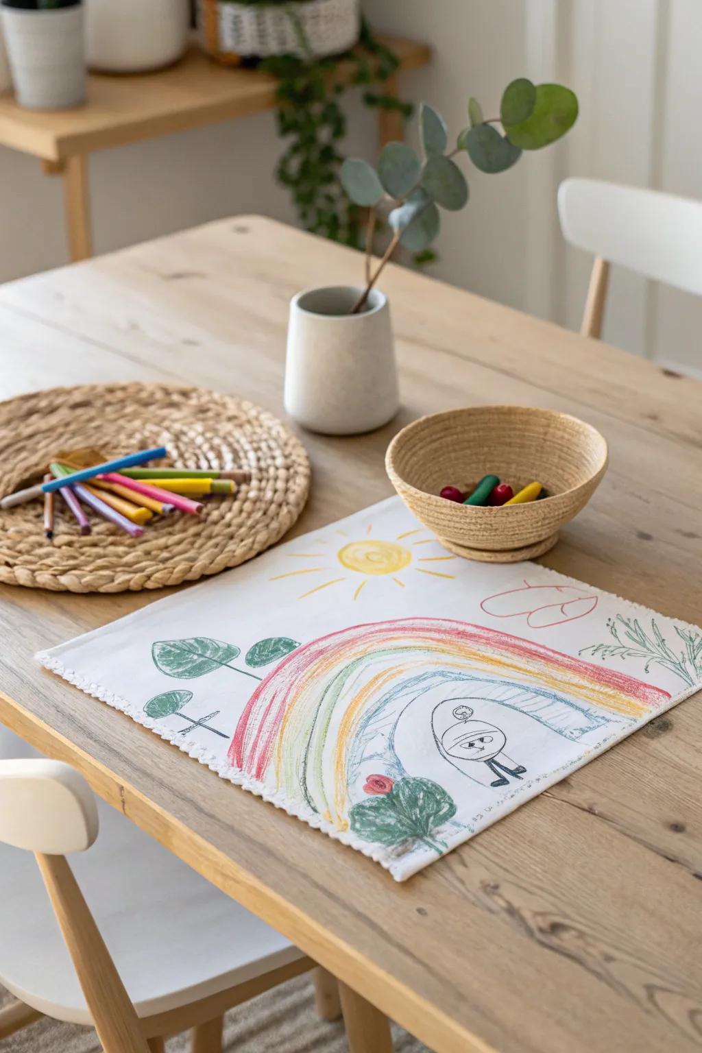 Turn your child's art into cherished keepsakes with personalized placemats! 🎨✨