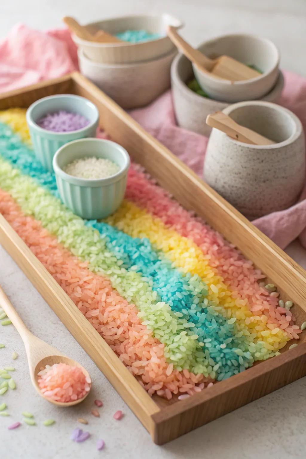 Dive into a Rainbow Rice Extravaganza and let your senses explore the colors of spring!