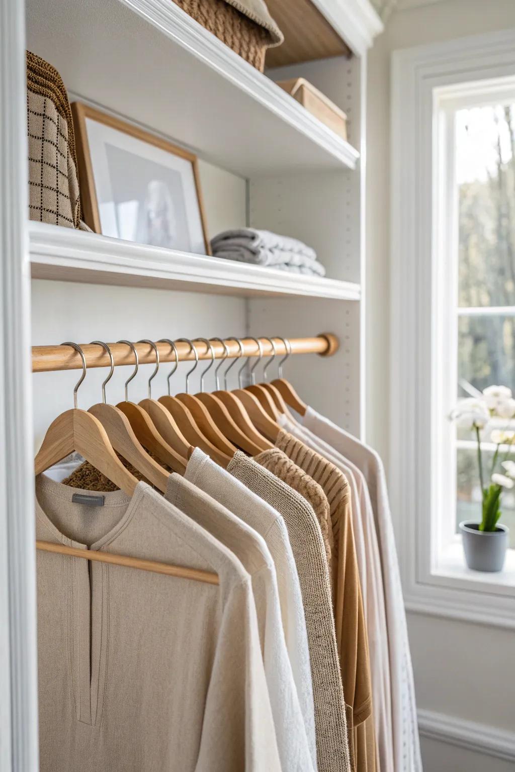 Transform your small closet with graceful slimline hangers and embrace the beauty of minimalist efficiency!