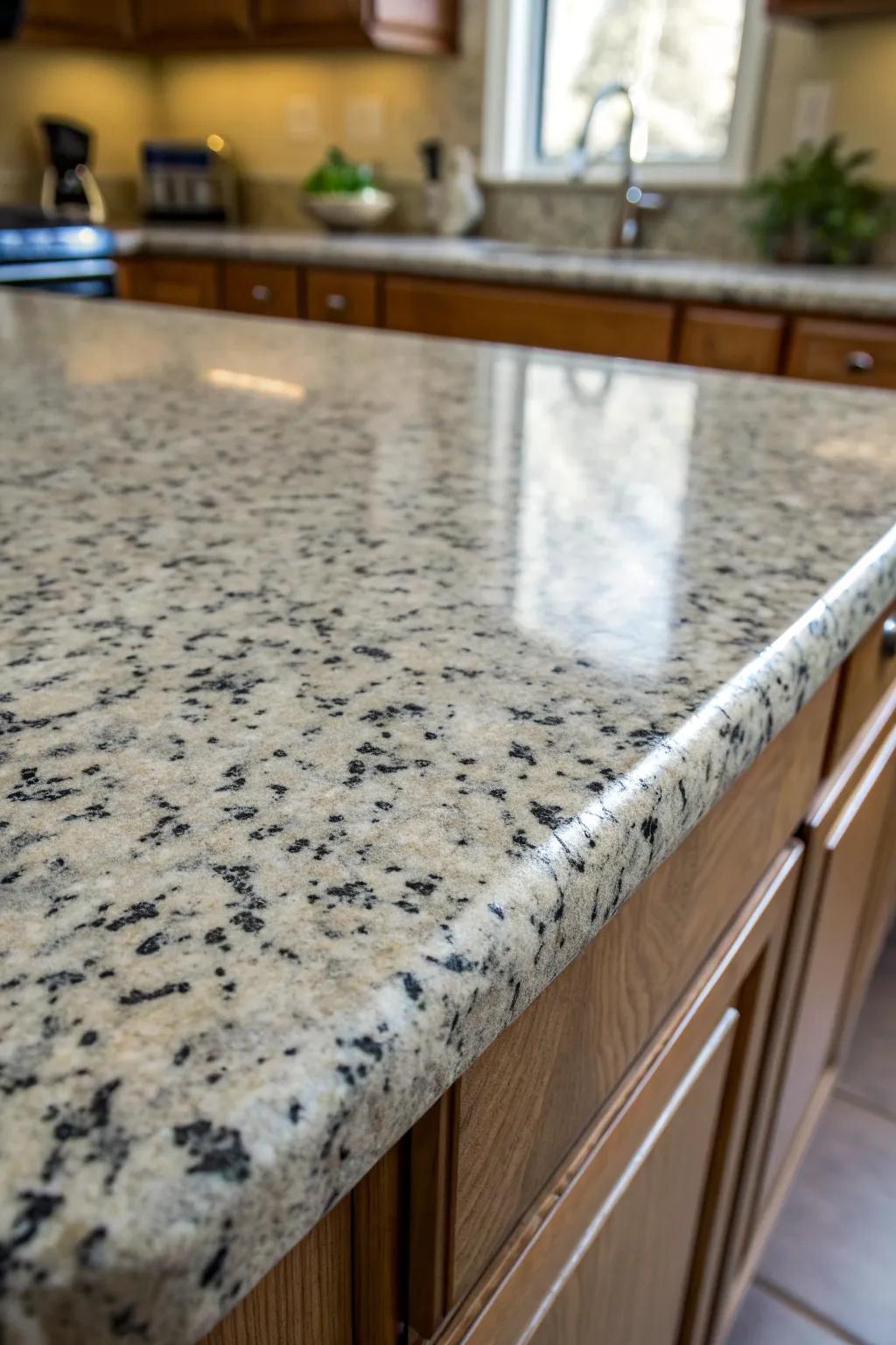 Achieve Granite Glam on a Budget: Transform your kitchen with a stunning speckled paint finish!