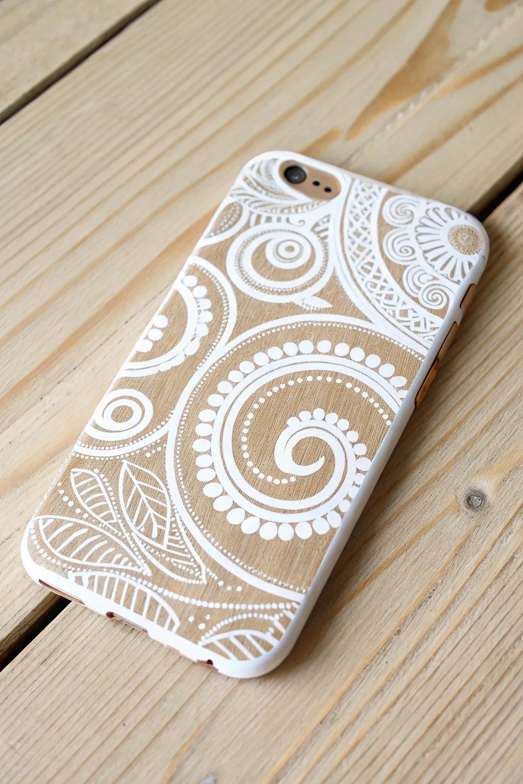 Elevate your phone case with 3D puff paint artistry. Discover the beauty of simplicity and texture.