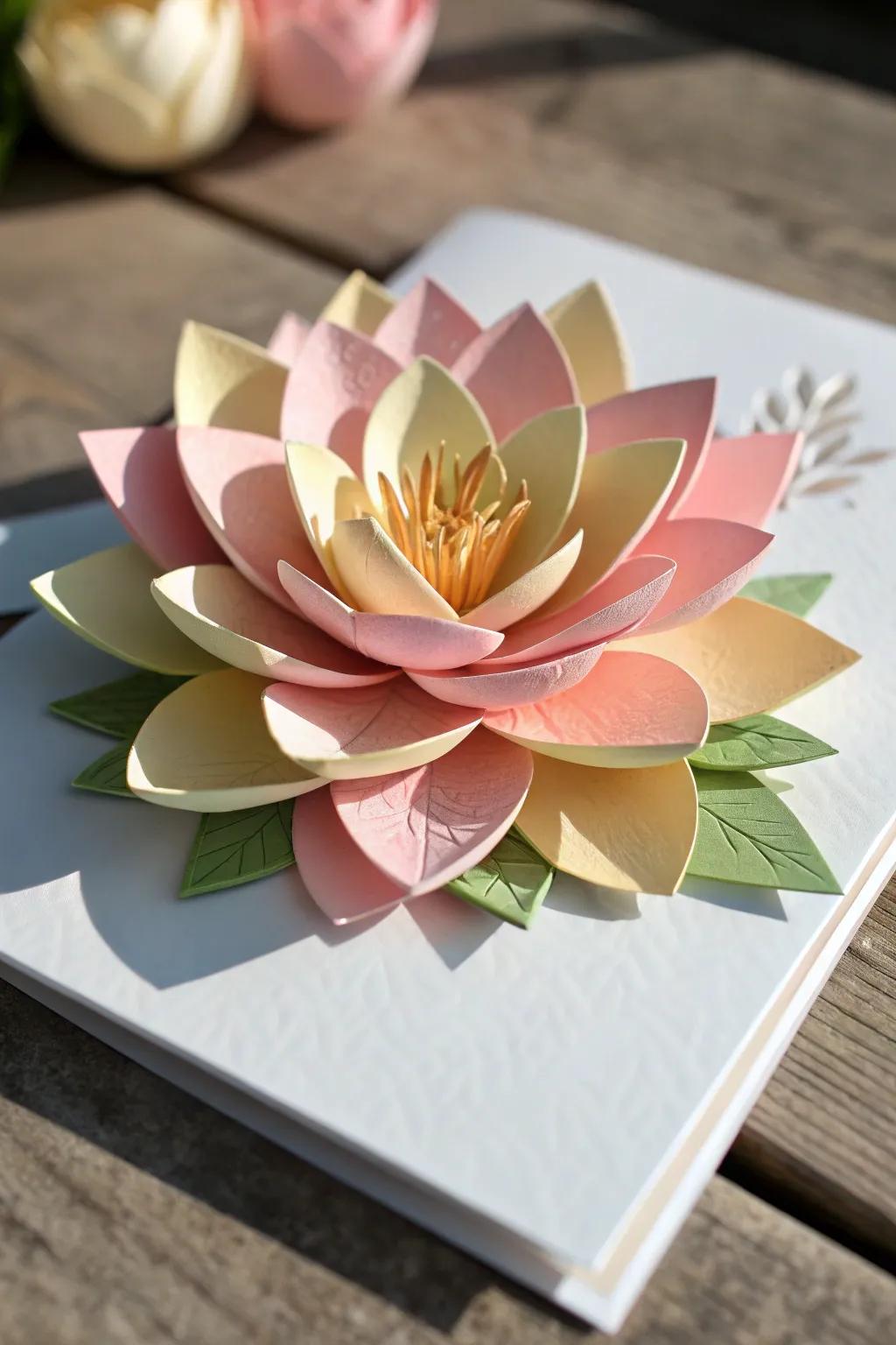Elevate your spring greetings with handcrafted 3D paper blossoms, where simplicity meets playful elegance.