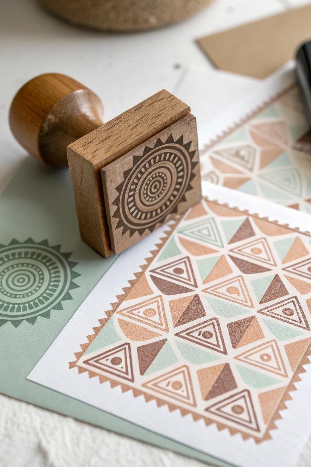 Transform your space with the art of geometric stamping — where simplicity meets creativity.