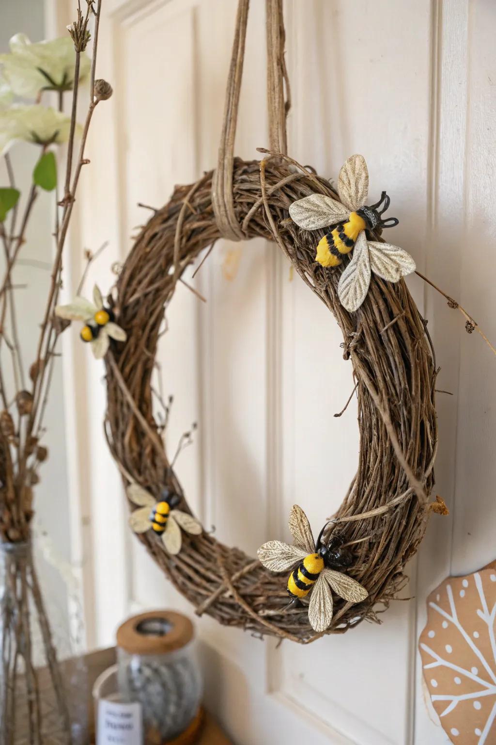 Embrace the charm of nature with this beautifully simple Twine and Twig Bee Wreath—where minimalist elegance meets Boho chic.