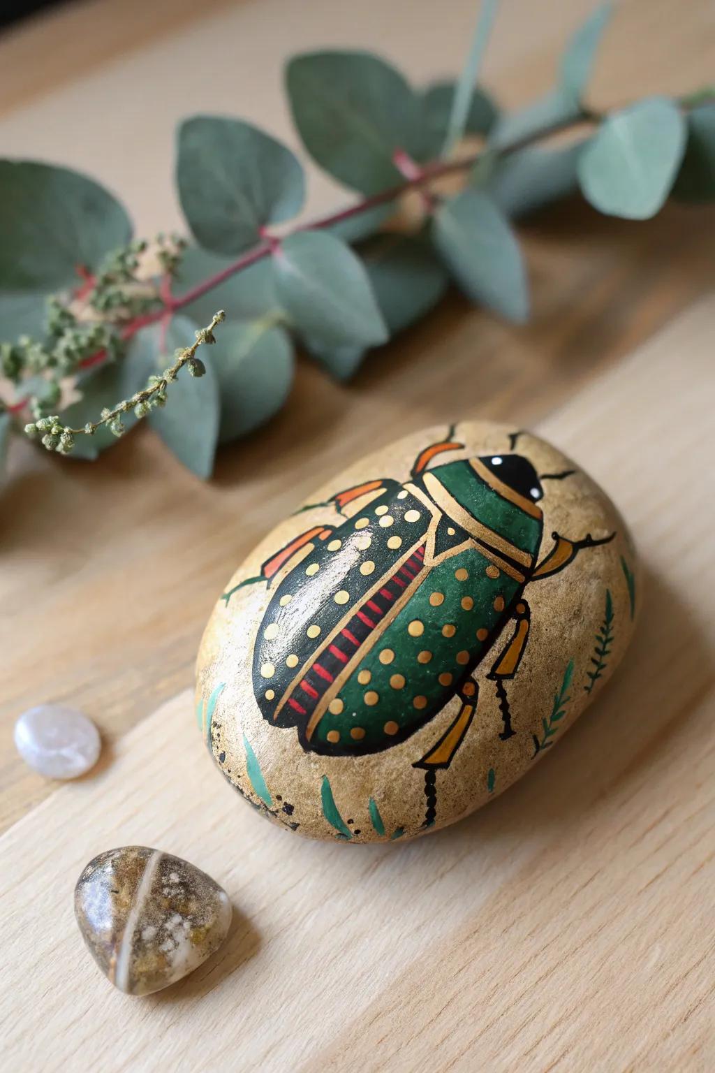 Transform your garden with these brilliant beetle rock designs, where elegance meets artistry.