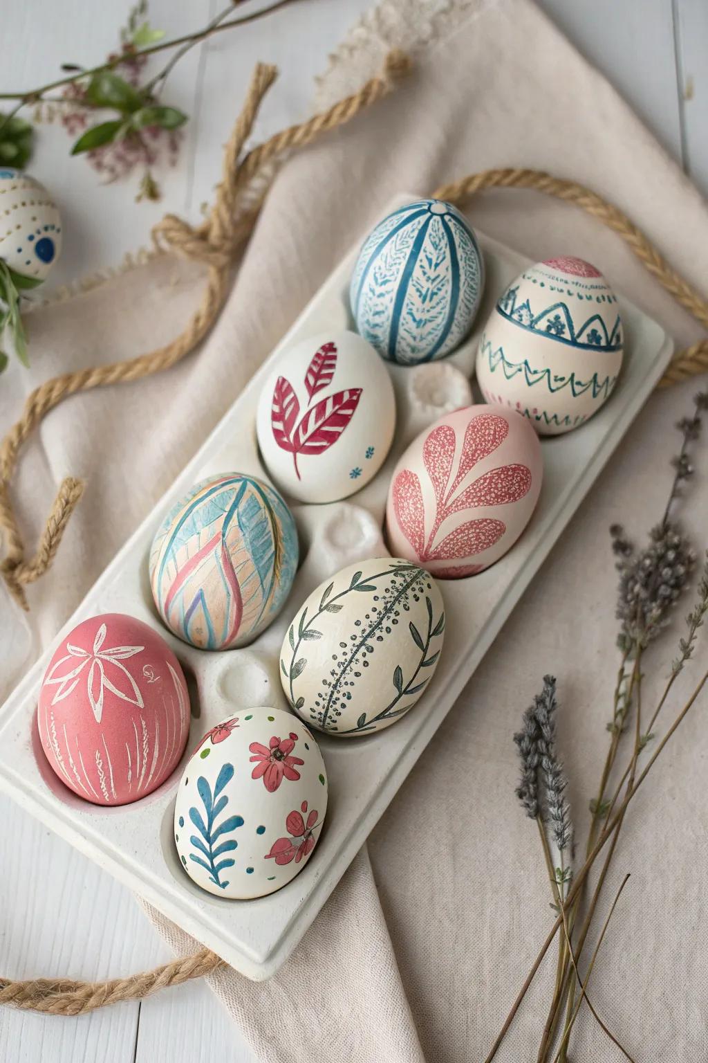 Transform your Easter with a personalized touch: an artful display of hand-decorated eggs that captures the spirit of creativity and Scandinavian elegance.