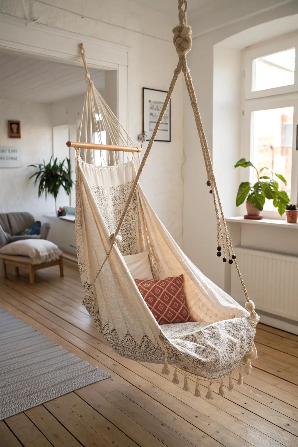 Transform your cat condo into a 'Hammock Heaven'—a serene sanctuary of minimalist elegance and boho charm.
