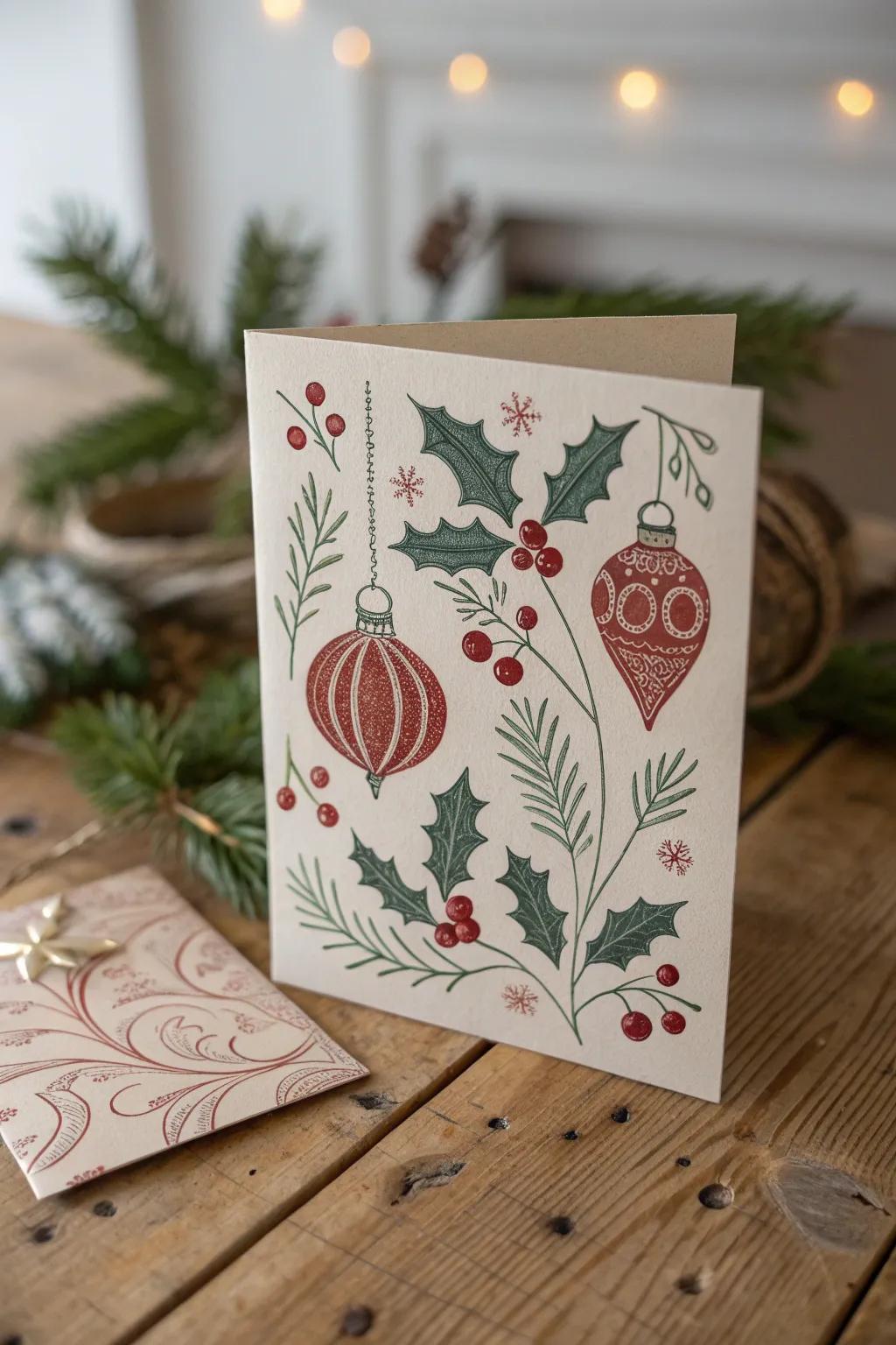 Capture the essence of Christmas nostalgia with a beautifully crafted vintage-inspired card for Mom.
