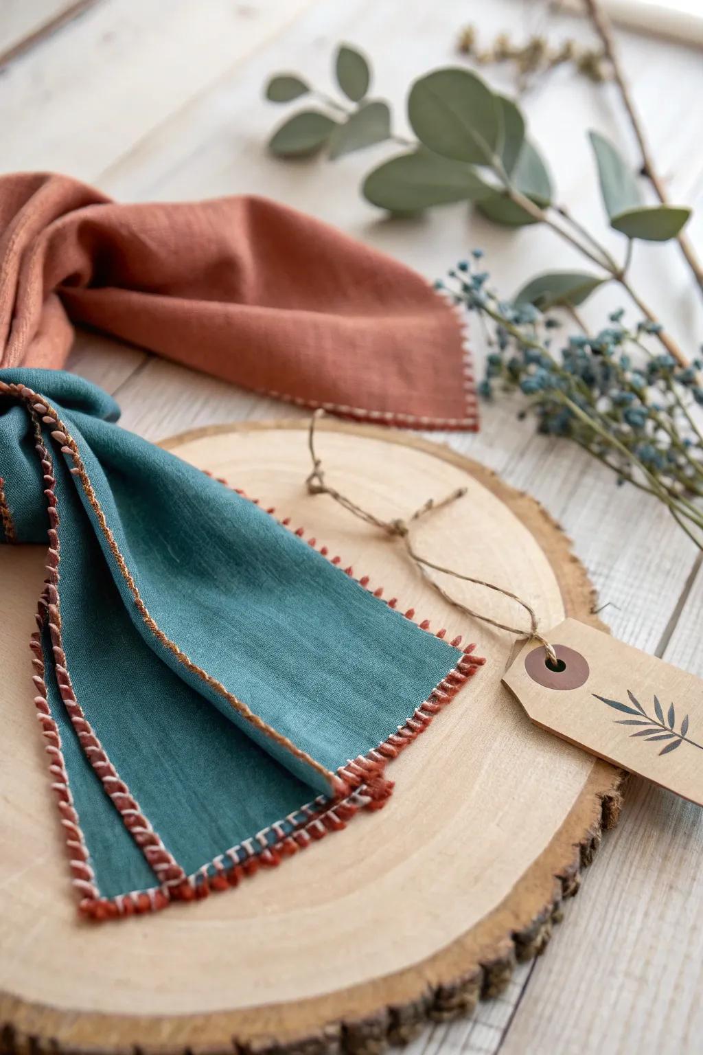 Elevate your holiday gifts with handcrafted charm—fabric scrap name tags that blend minimalist elegance with a boho touch.
