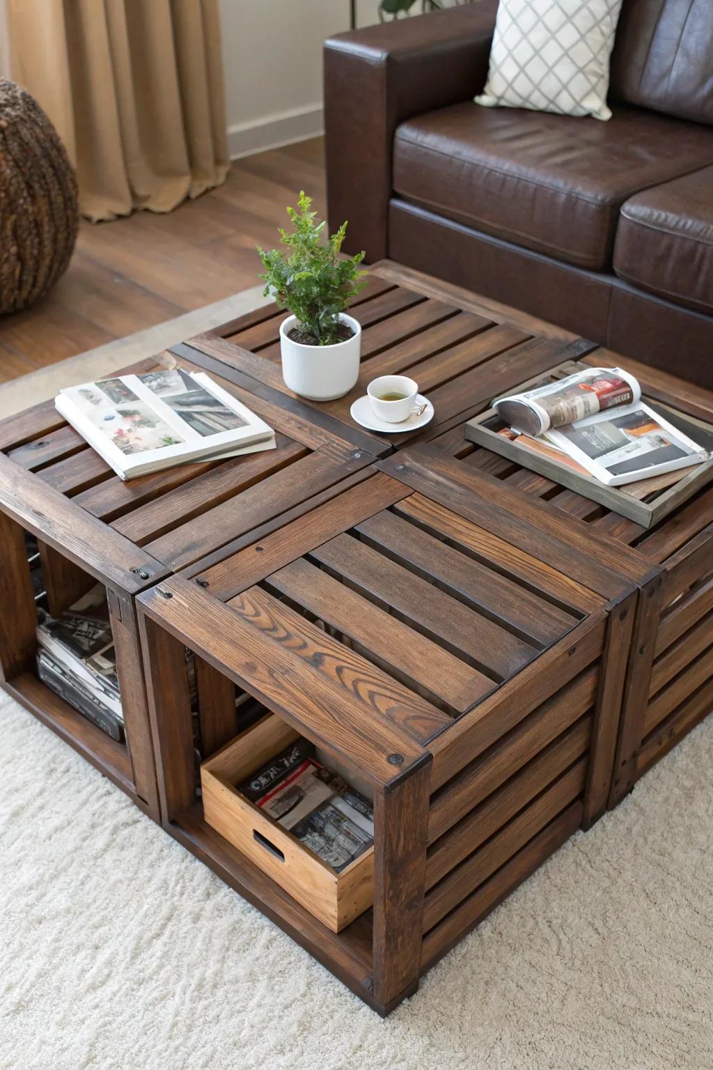 Crafted Elegance: A rustic coffee table that blends style with functionality.