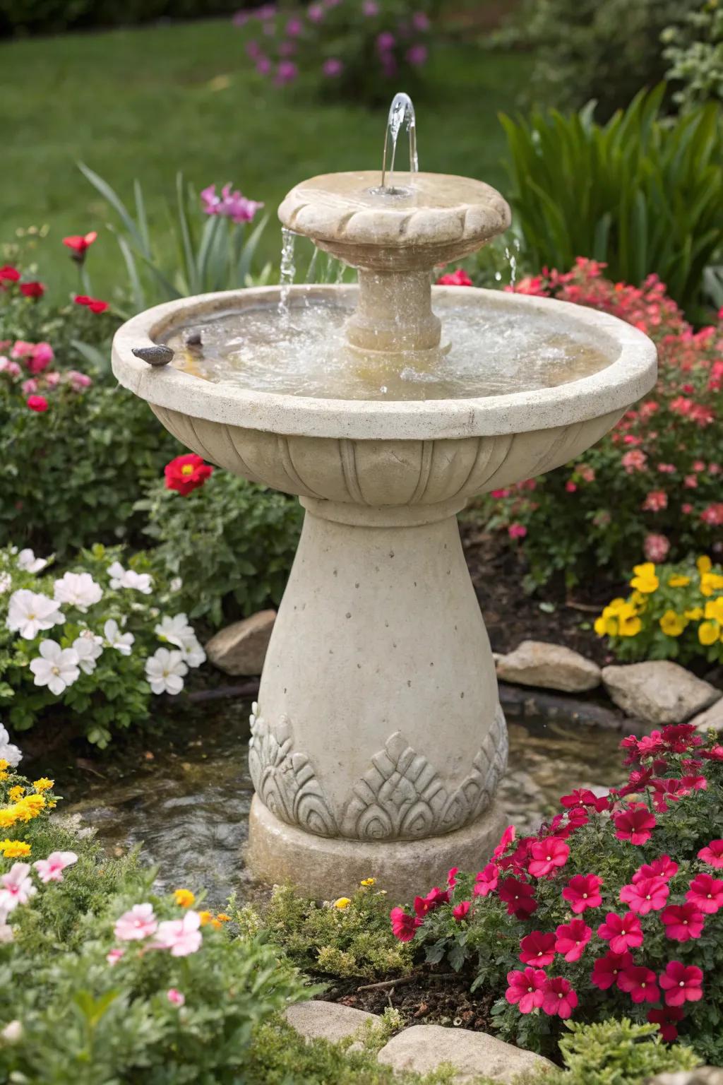 Transform your garden into a serene oasis with this elegant DIY bird bath fountain, perfect for a touch of nature's artistry!
