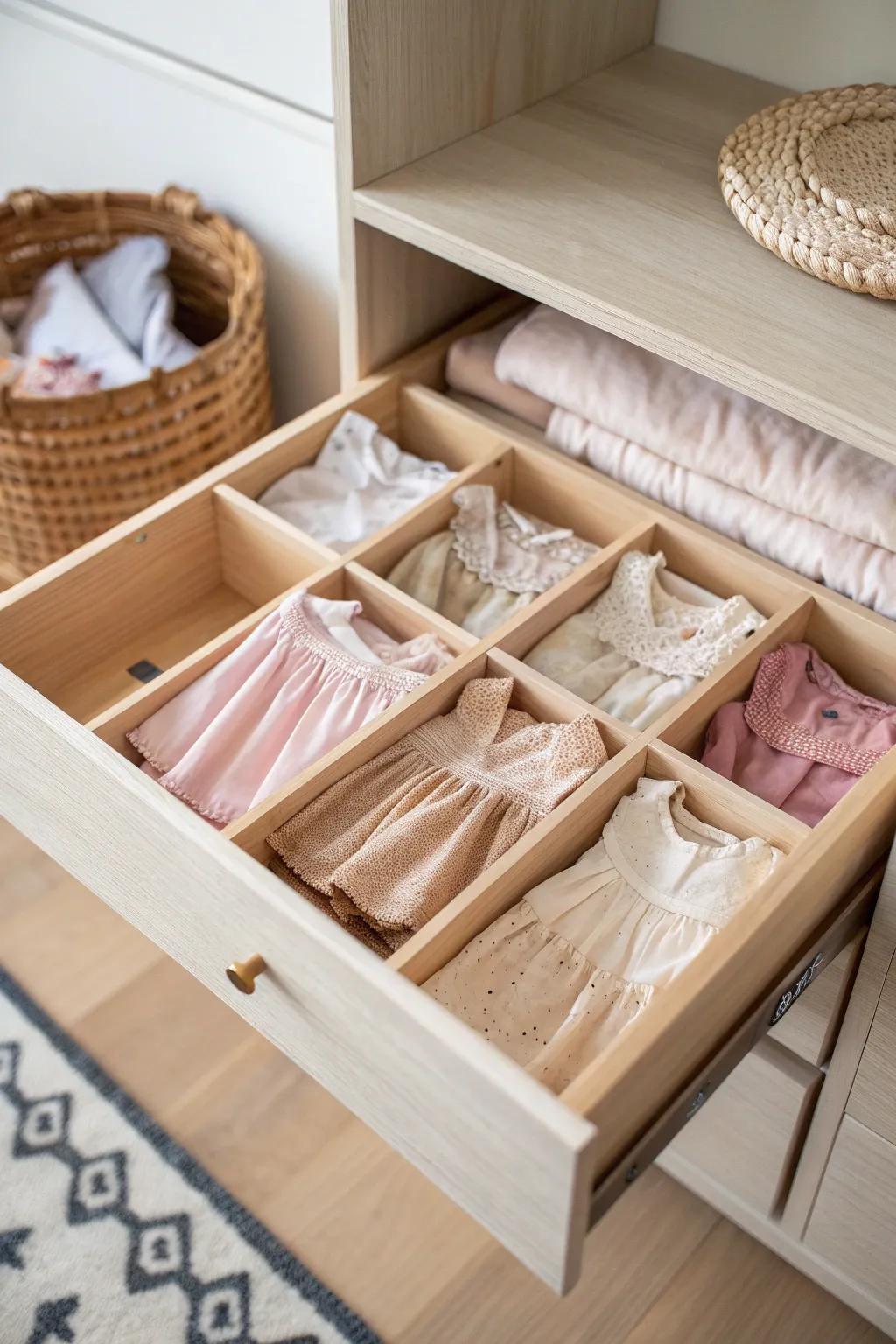 Transform your doll storage with Scandinavian-inspired drawer compartments—where organization meets elegance!