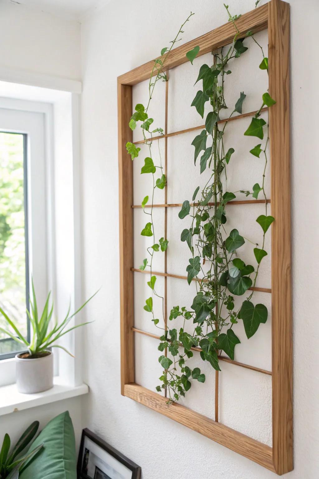 Elevate your indoor greenery with this Artistic Frame Trellis—a perfect blend of function and beauty!