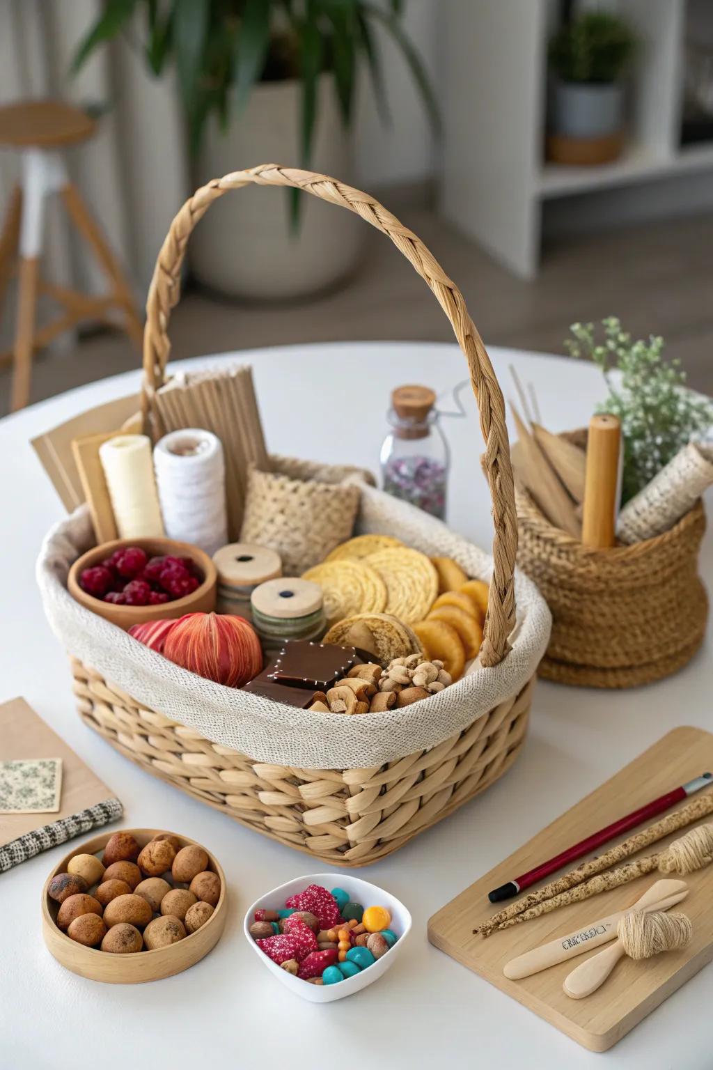 Craft the perfect Christmas gift basket - a harmonious blend of treats and creativity for your favorite teacher. 🎁✨
