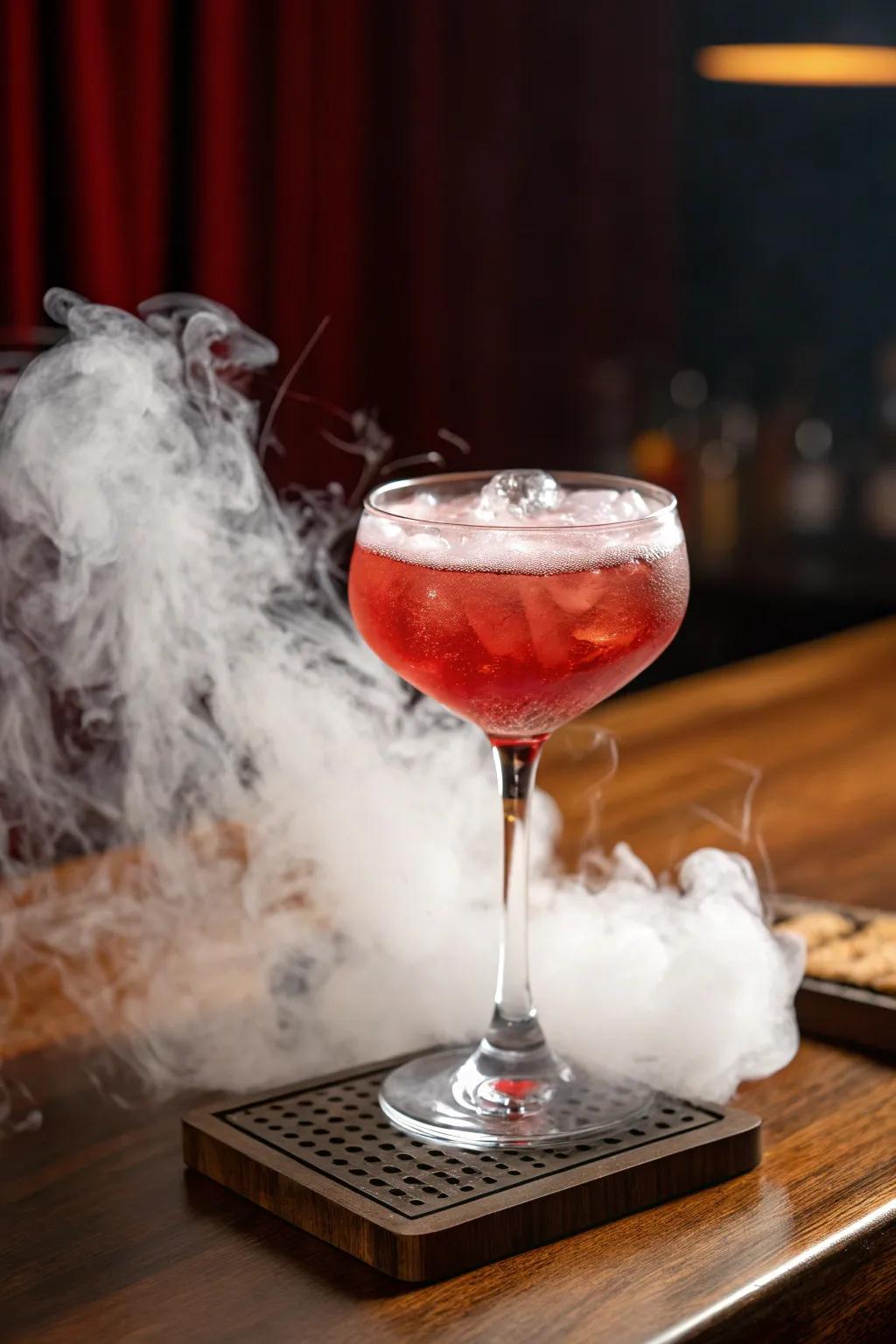 Enchant your guests with a mesmerizing dry ice cocktail, where mystery meets craftsmanship.