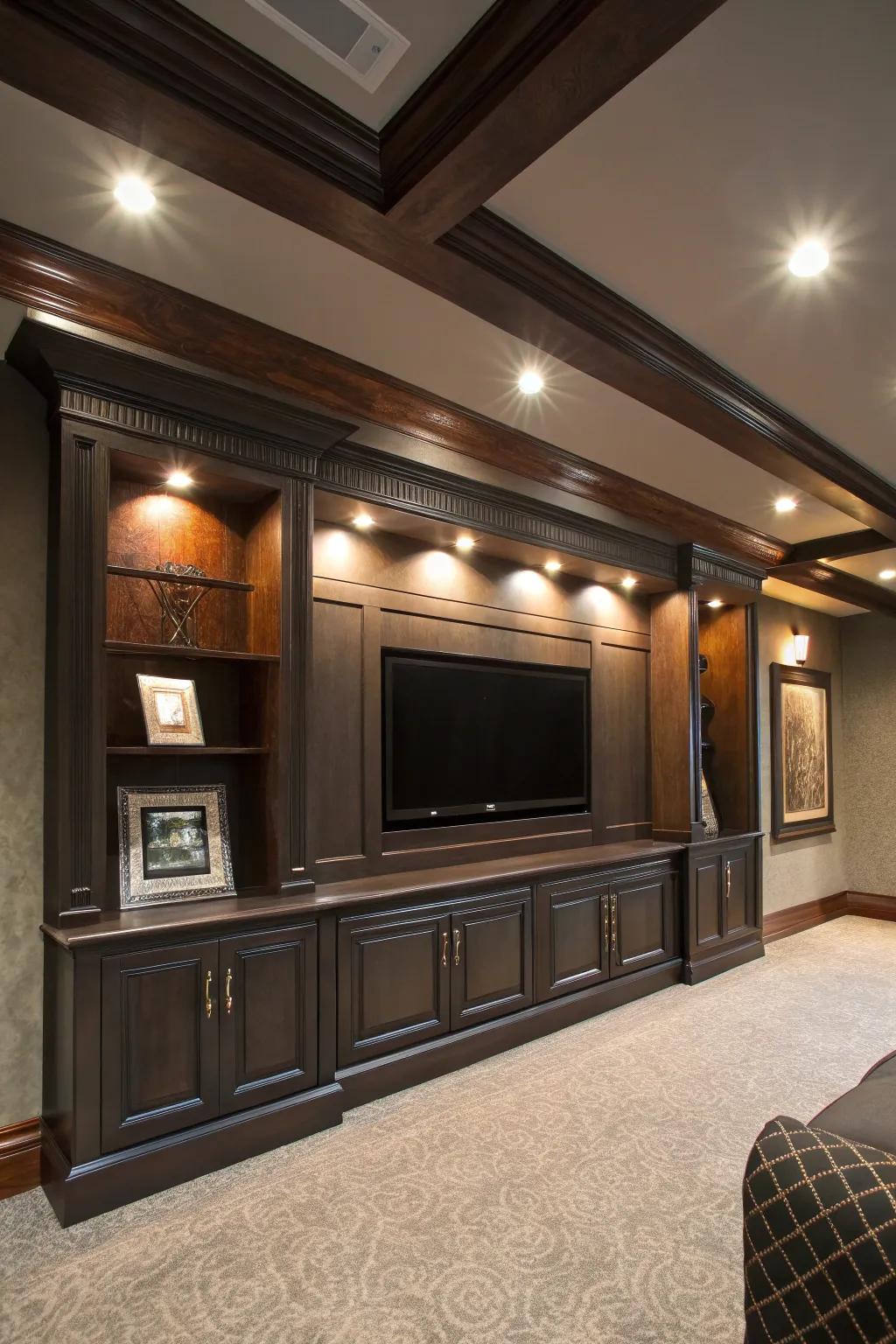 Elevate your entertainment experience with expertly crafted recessed lighting.
