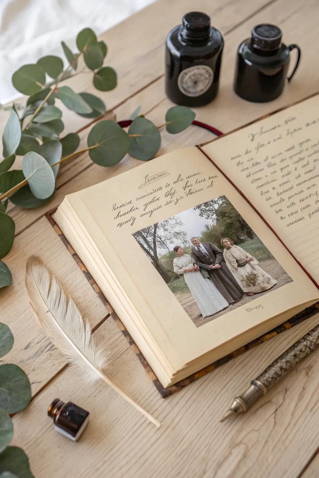 Capture your family's legacy with personal stories and timeless elegance.