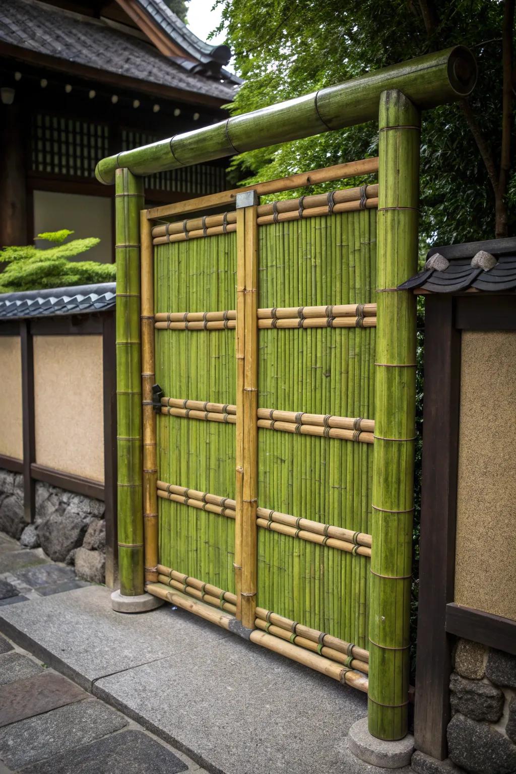 Experience the art of nature with a bamboo gate cover—where sustainability meets style.
