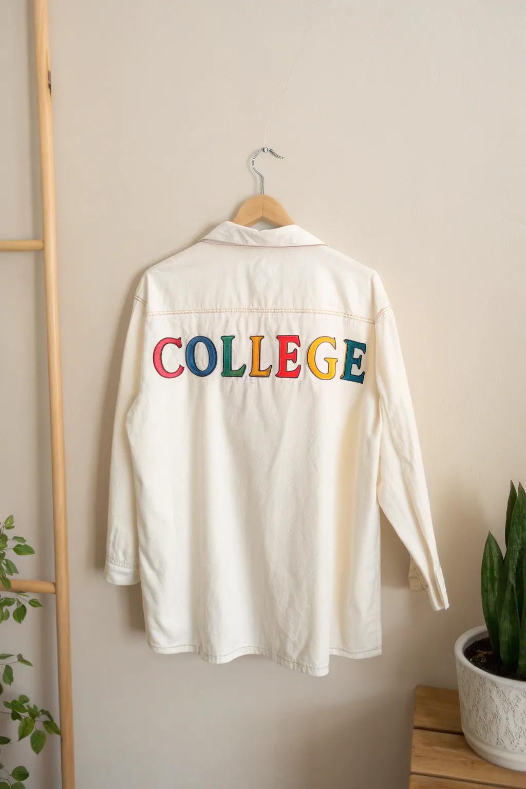Celebrate your achievements with style! This chic graduation shirt design elegantly showcases school spirit with bold initials and natural beauty.